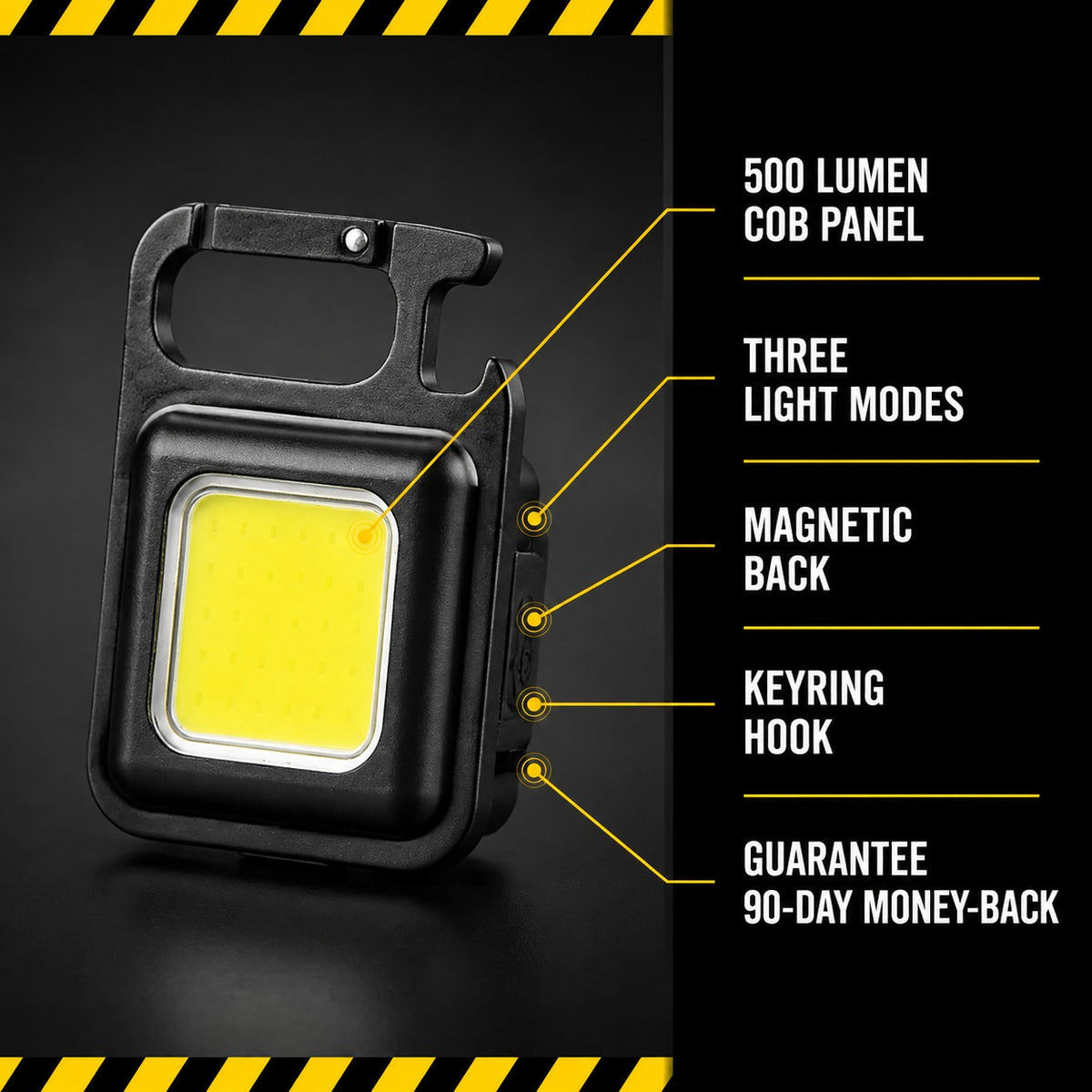 Tacright Keychain Light with folding stand deployed