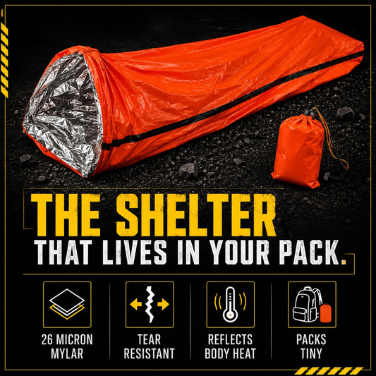 Emergency Sleeping Bag mylar bivvy with stuff sack