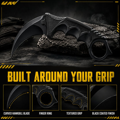 Karambit knife, features labelled