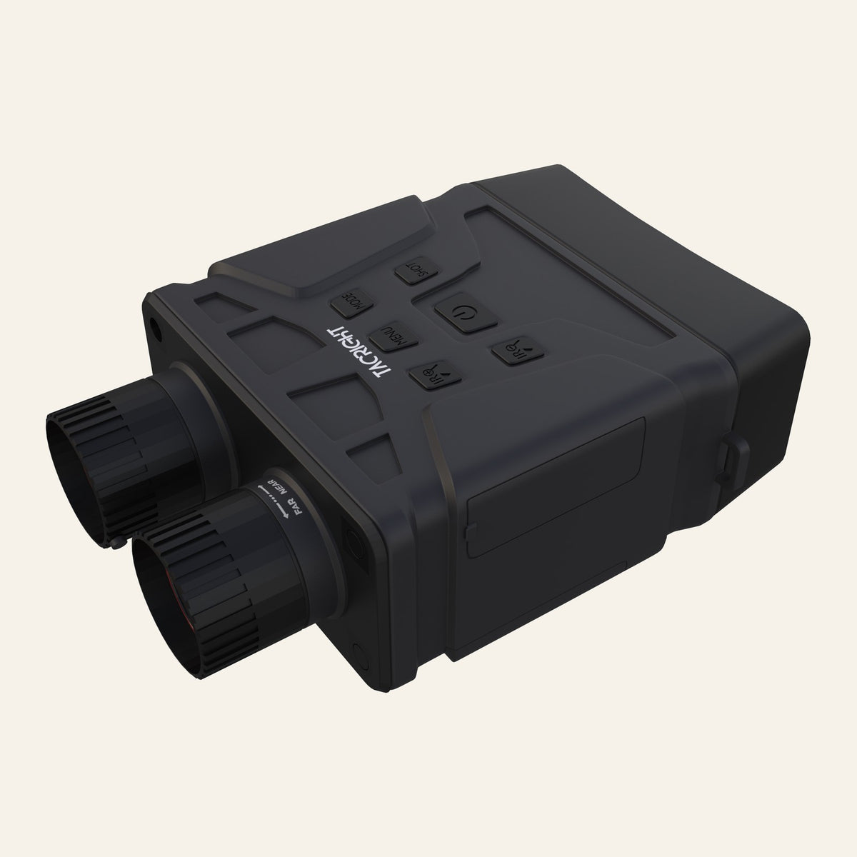 Night vision binoculars top view showing controls