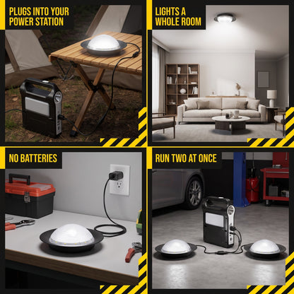 Power station light bulb shown across four settings