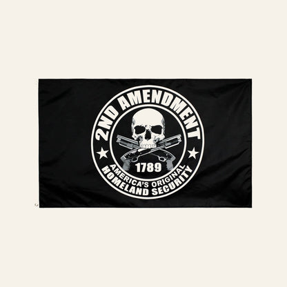 2nd Amendment Rights Flag laid flat, showing the complete printed emblem