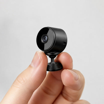 Circle Mini Camera held in one hand against a plain background, showing the ball mount