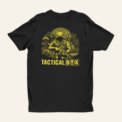 Tactical Ready T-Shirt back view laid flat, full print