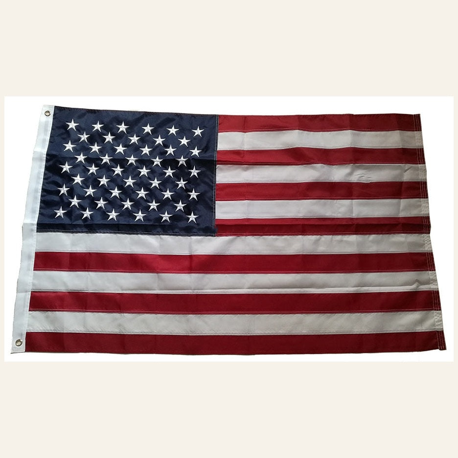 The full 3 by 5 ft American flag laid flat