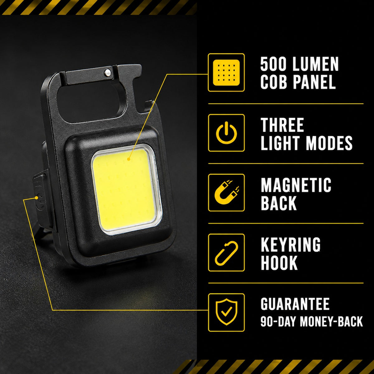 Tacright Keychain Light specification card