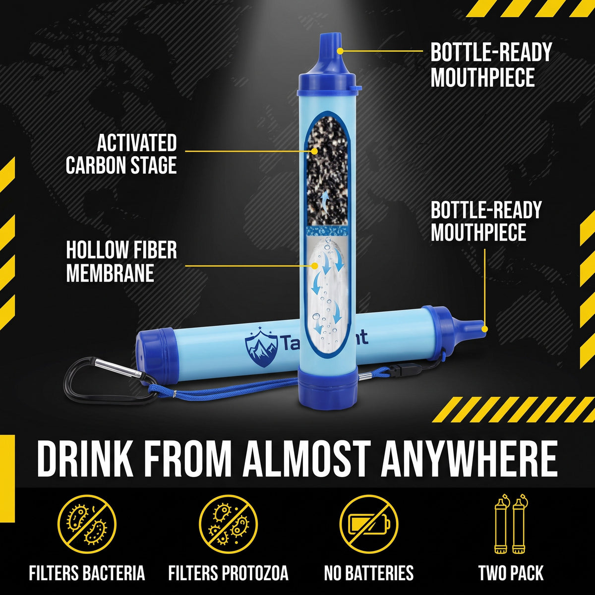 Water Filter Straw internal filter stages